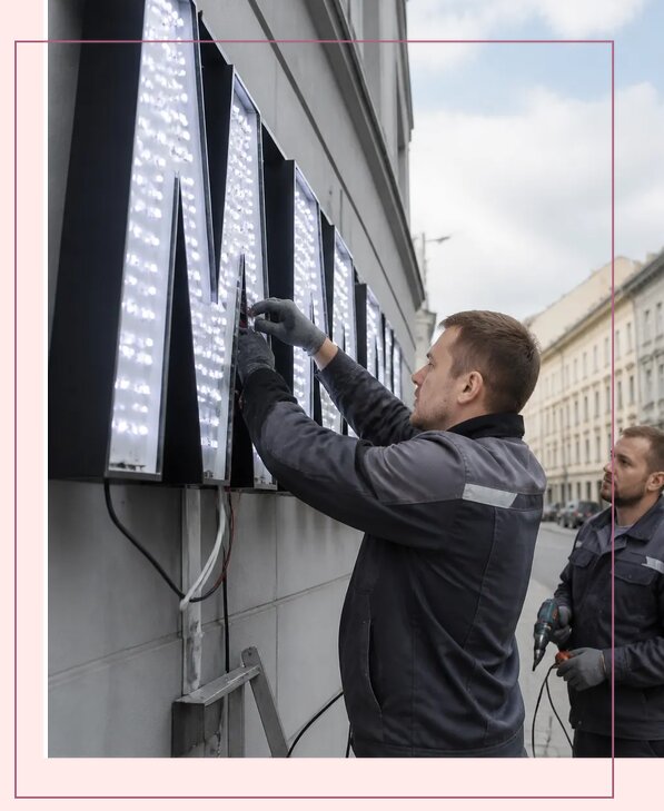 Изготовление и монтаж светодиодных LED вывесок в Гукове