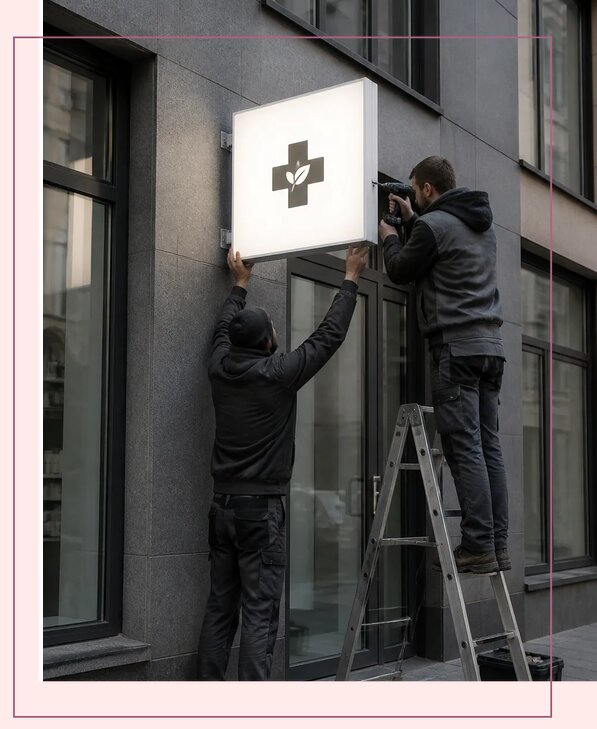 Изготовление и монтаж лайтбокса для аптеки под ключ в Гукове