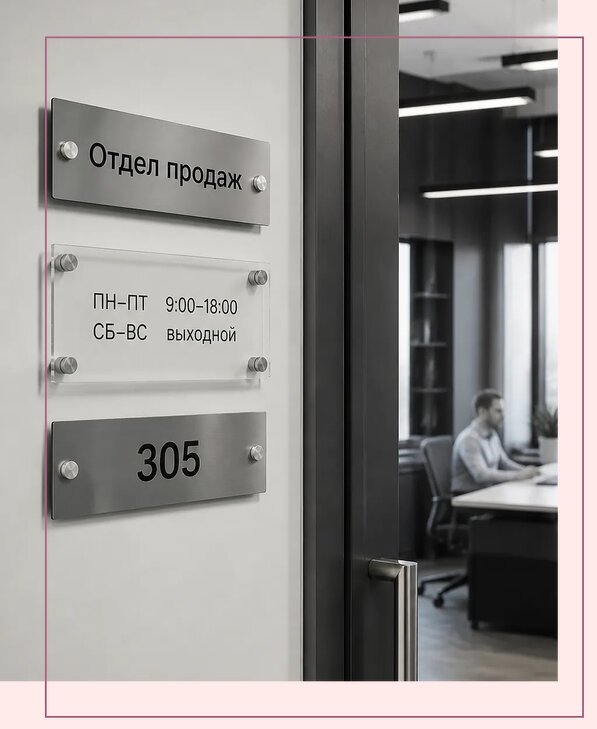 Офисные таблички на дверь в Гукове по цене от 5030 р. | Аванза-Гкв